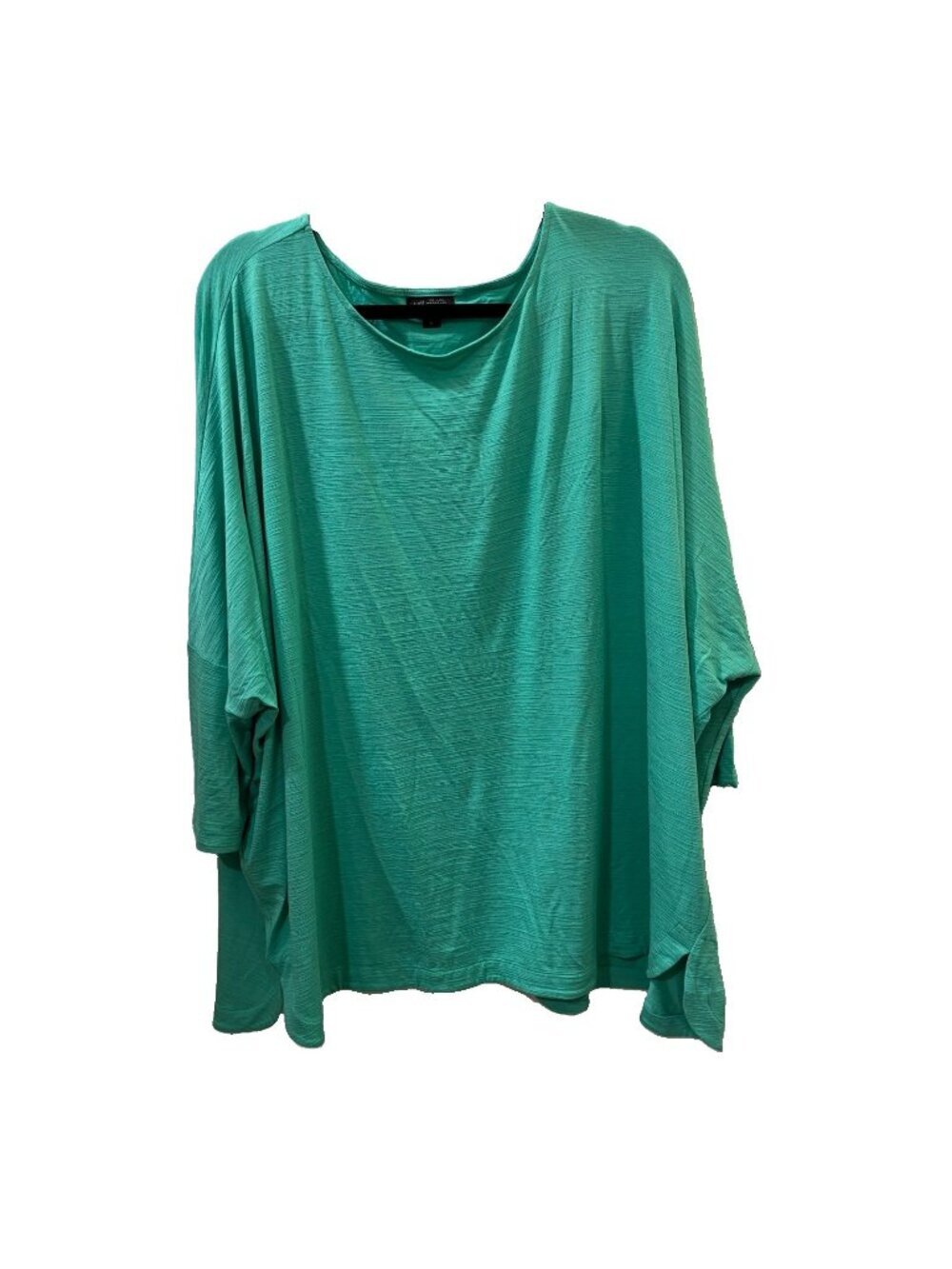 J Jill Wearever Slub Knit High Low Hem Blouse Green Size 2X